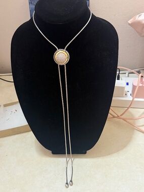 Designer Inspired Bolo Lariat Necklace – Heavy Luxury Costume Jewelry